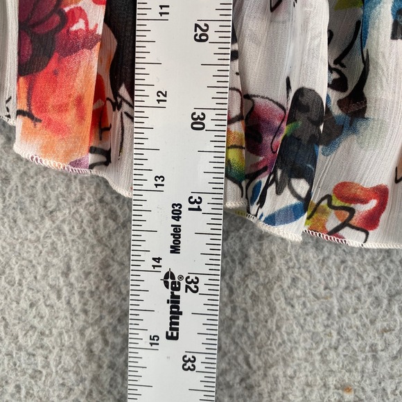 Lapis Strapless Maxi Dress Orange Top Floral Ruffle Skirt Size L - Picture 7 of 9